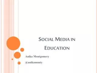 Social Media in Education