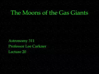 The Moons of the Gas Giants