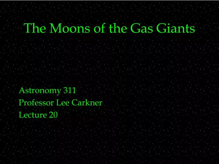 the moons of the gas giants