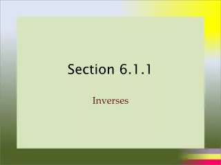 Section 6.1.1