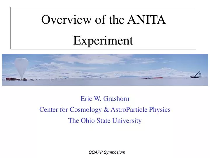 eric w grashorn center for cosmology astroparticle physics the ohio state university