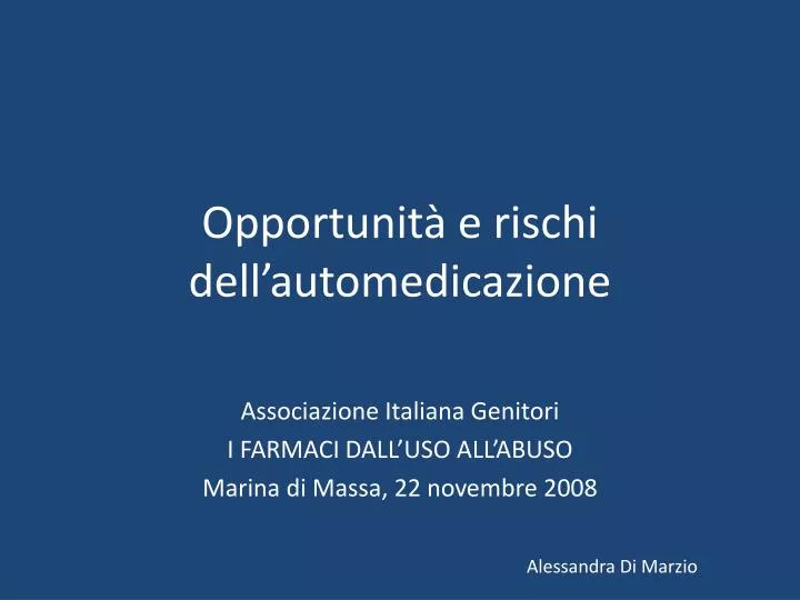 opportunit e rischi dell automedicazione