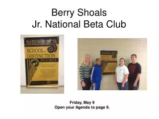 Berry Shoals Jr. National Beta Club
