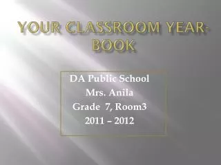 Your Classroom Year-book