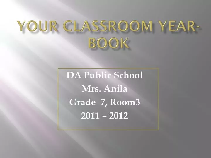 your classroom year book