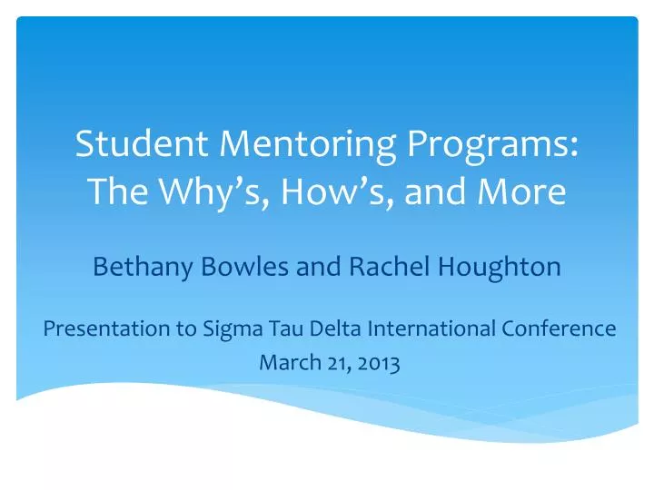 student mentoring programs the why s how s and more