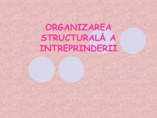 organizarea structural a intreprinderii