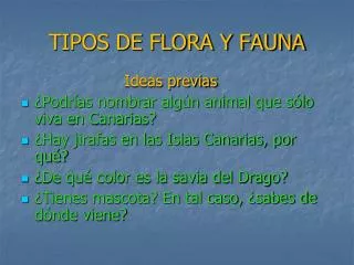 tipos de flora y fauna