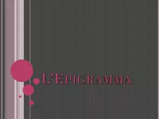 L’Epigramma