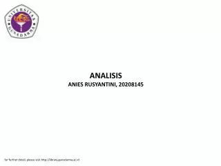 ANALISIS ANIES RUSYANTINI, 20208145