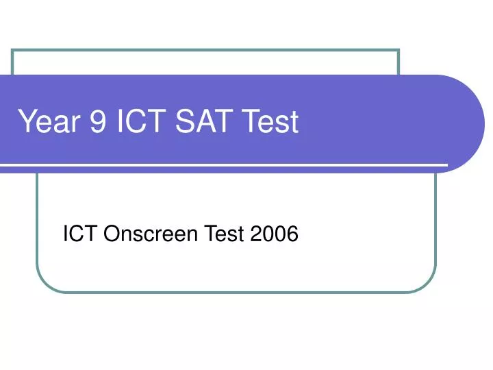 year 9 ict sat test