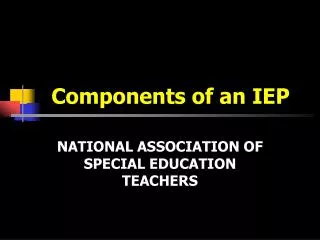 Components of an IEP