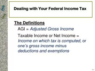 Dealing with Your Federal Income Tax