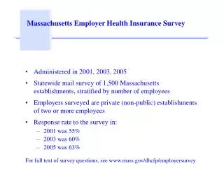Massachusetts Employer Health Insurance Survey