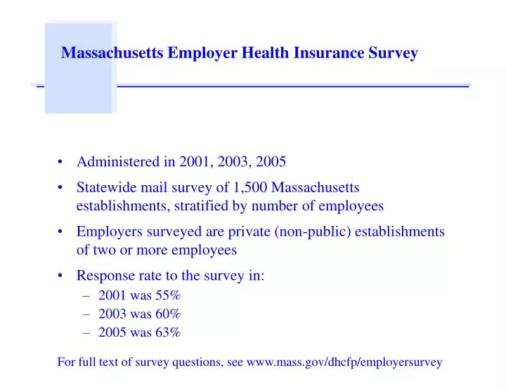 massachusetts employer health insurance survey