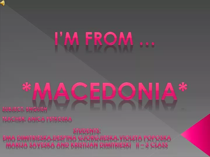 i m from macedonia