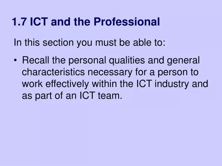 1 7 ict and the professional