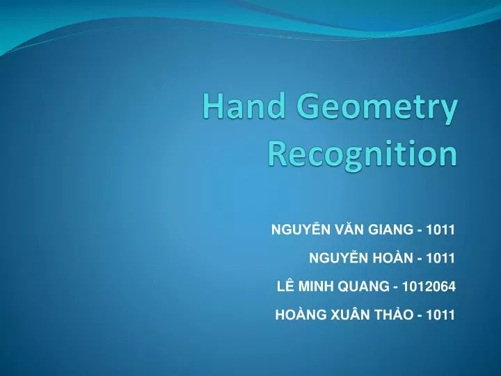 hand geometry recognition