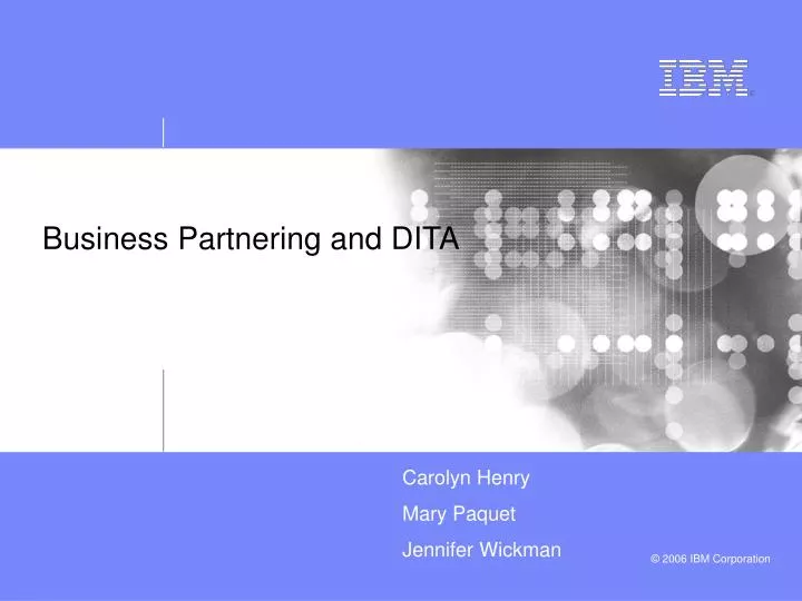 business partnering and dita