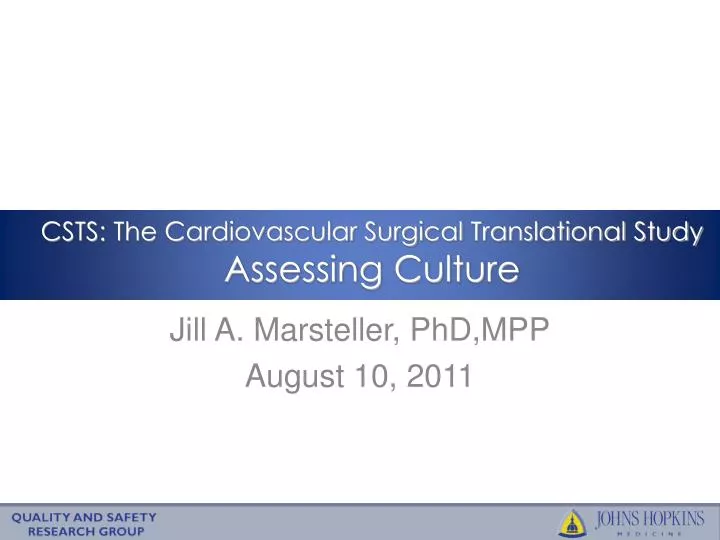 csts the cardiovascular surgical translational study assessing culture