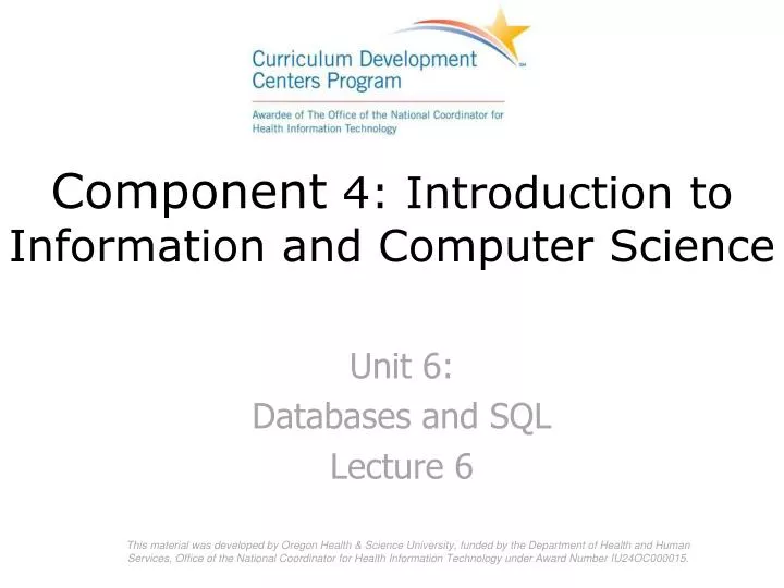 component 4 introduction to information and computer science