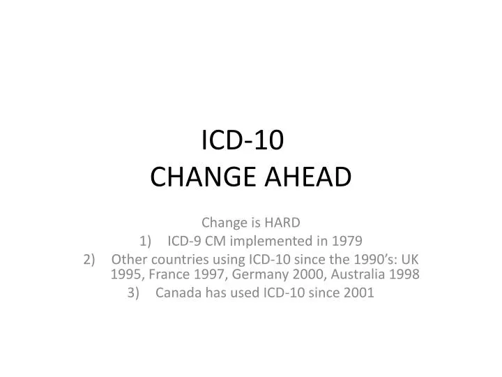 icd 10 change ahead