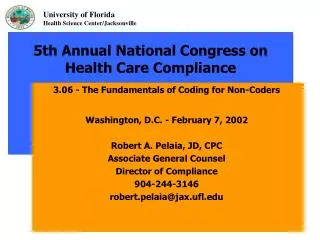 5th Annual National Congress on Health Care Compliance