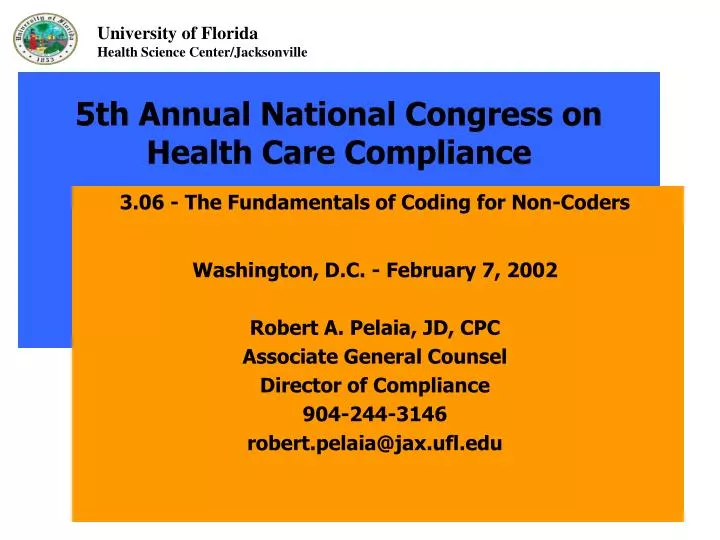 5th annual national congress on health care compliance