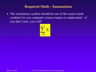 Required Math - Summations