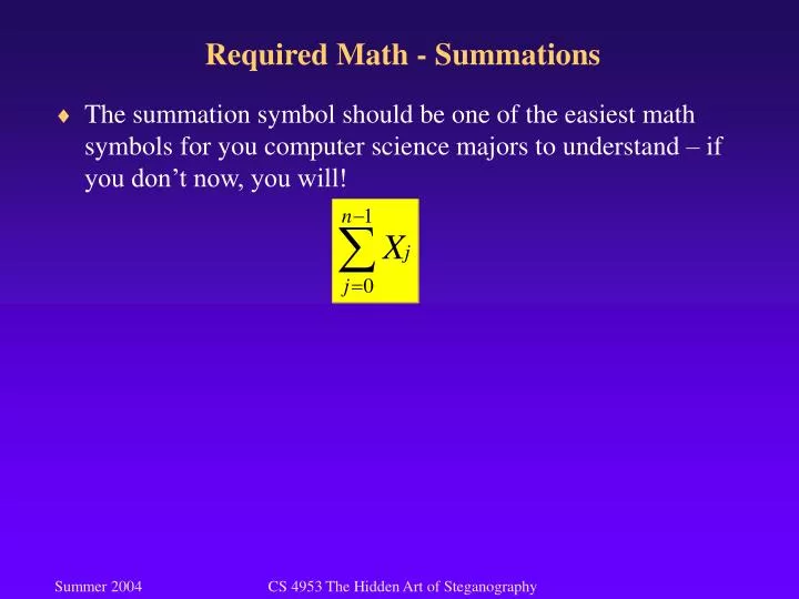 required math summations
