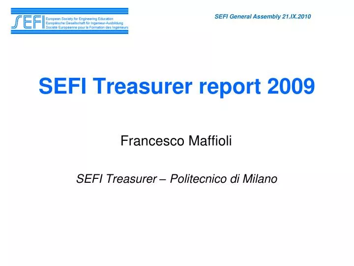 sefi treasurer report 2009
