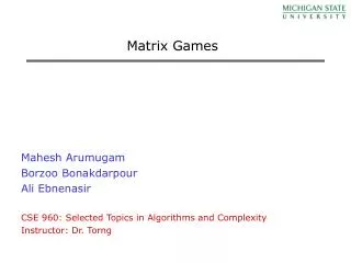 Matrix Games