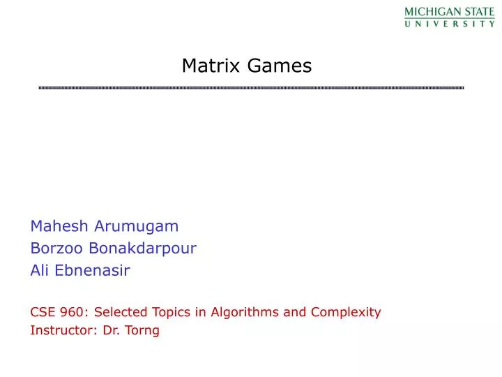 matrix games