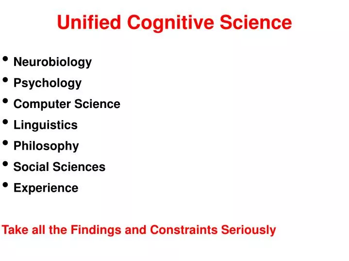 unified cognitive science