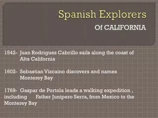 Spanish Explorers