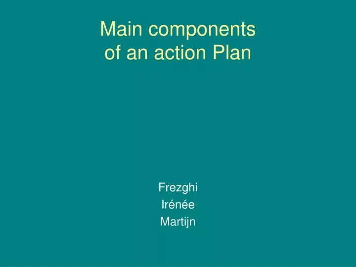 main components of an action plan