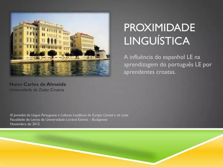 PPT Proximidade Linguística PowerPoint Presentation free download ID