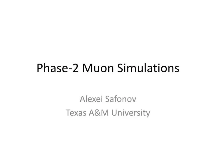 phase 2 muon simulations