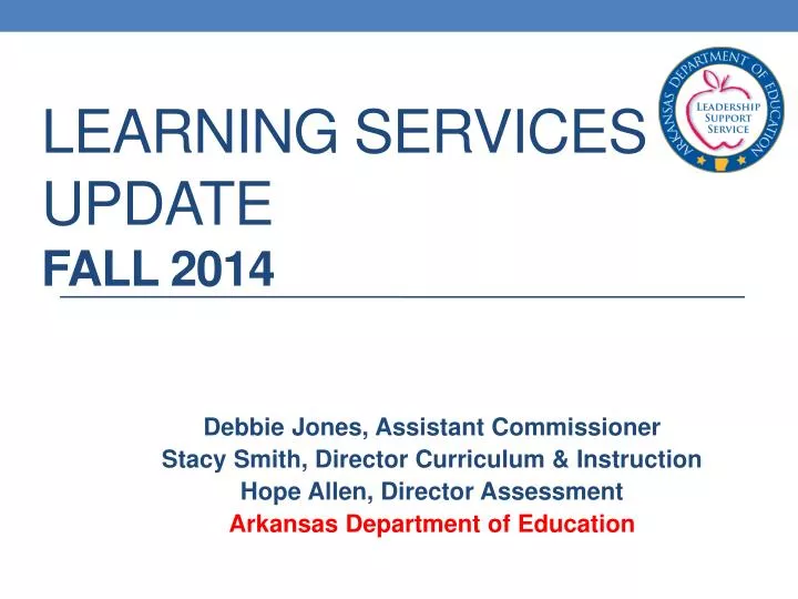 learning services update fall 2014