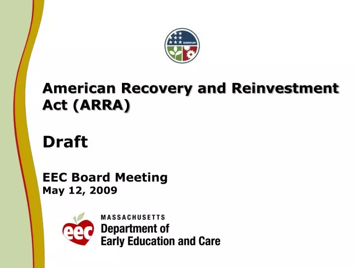american recovery and reinvestment act arra draft eec board meeting may 12 2009