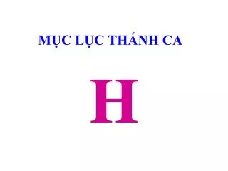 m c l c th nh ca