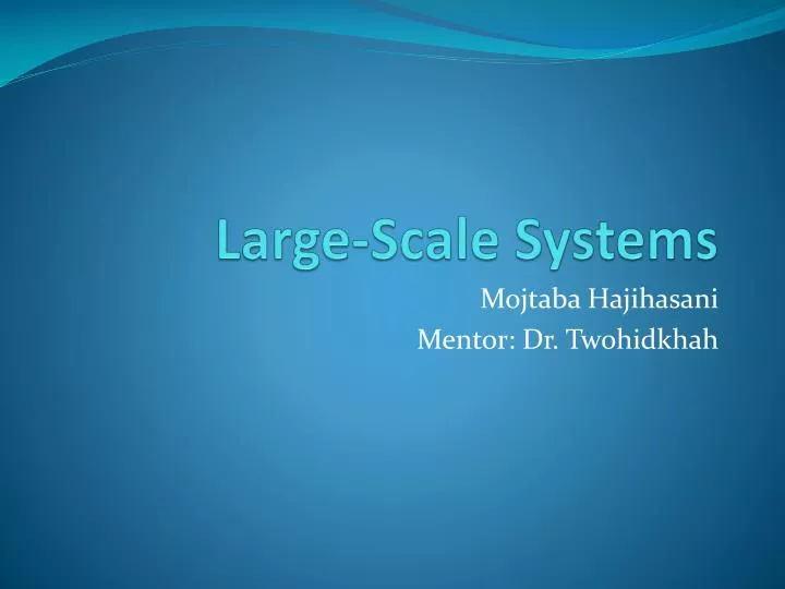 large scale systems