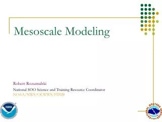 Mesoscale Modeling