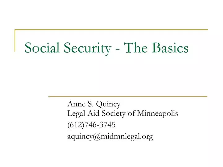 social security the basics