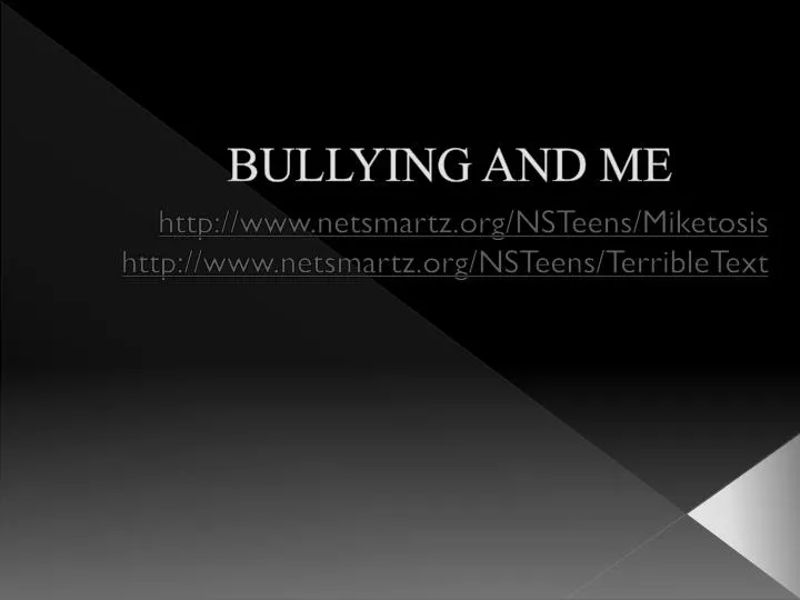 bullying and me