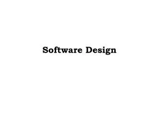 Software Design