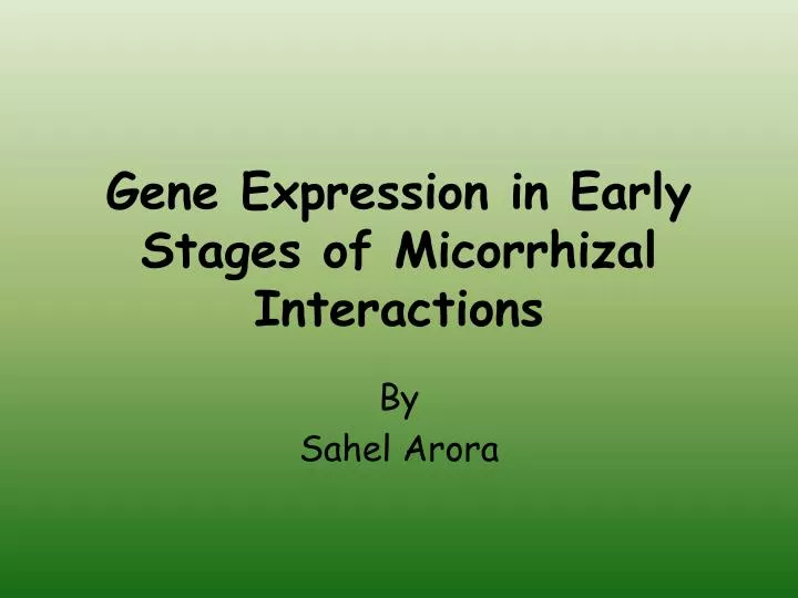gene expression in early stages of micorrhizal interactions