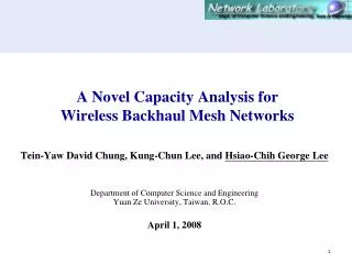 A Novel Capacity Analysis for Wireless Backhaul Mesh Networks
