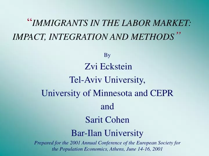 immigrants in the labor market impact integration and methods