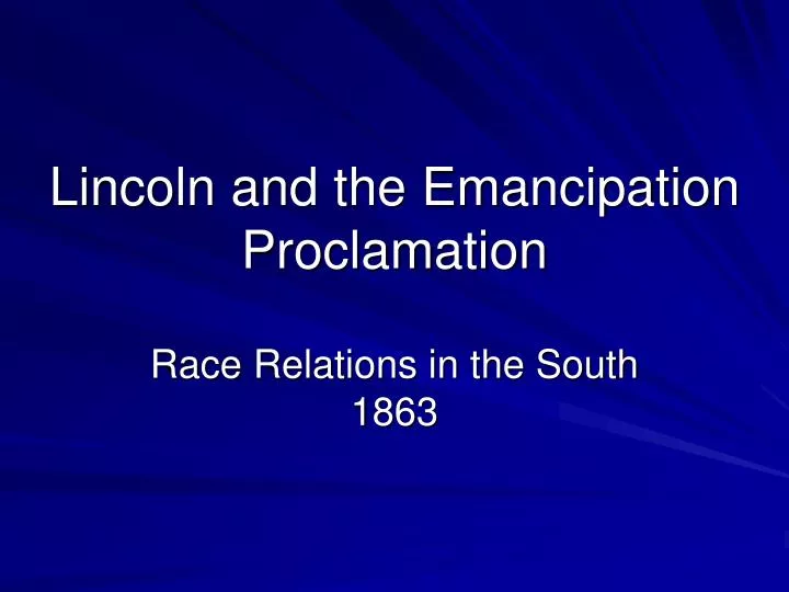 lincoln and the emancipation proclamation